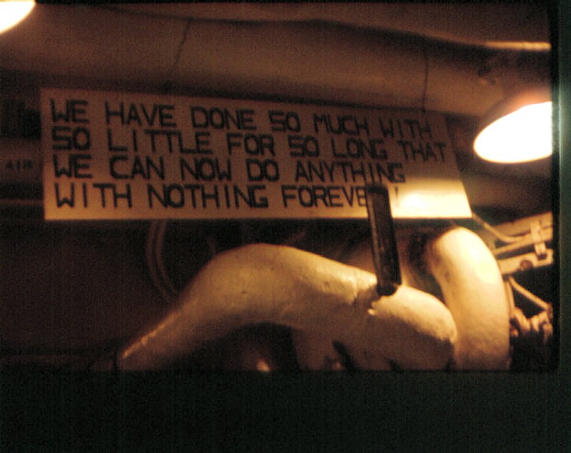 Sign in Engine Room